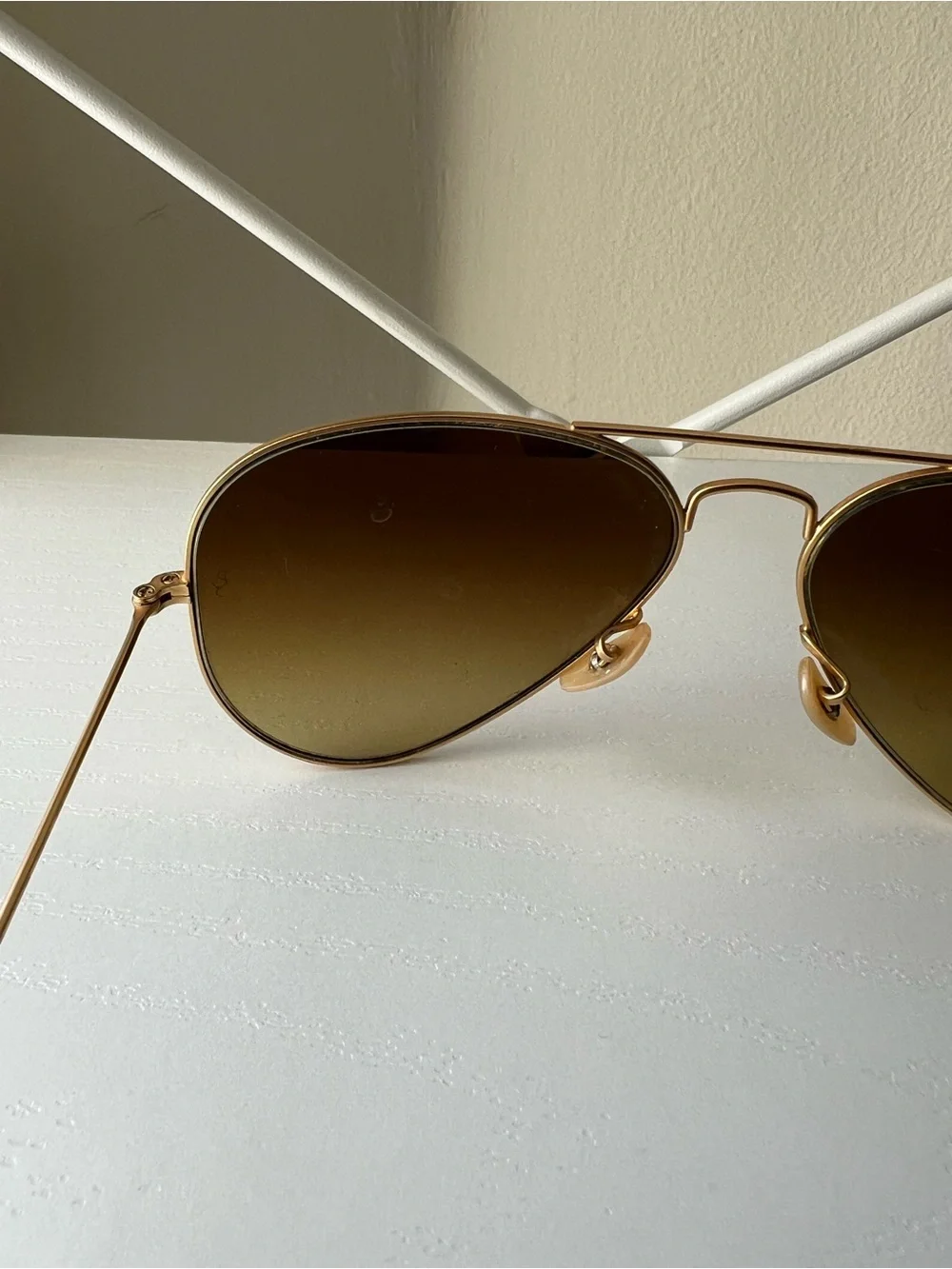 Ray-Ban Gold Frame Sunglasses with Brown Gradient Lenses (Men or Women)